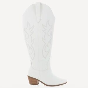 BiLLiNI USA Urson Extended Curve “Wide Calf” Western Cowboy Boot White Size 8